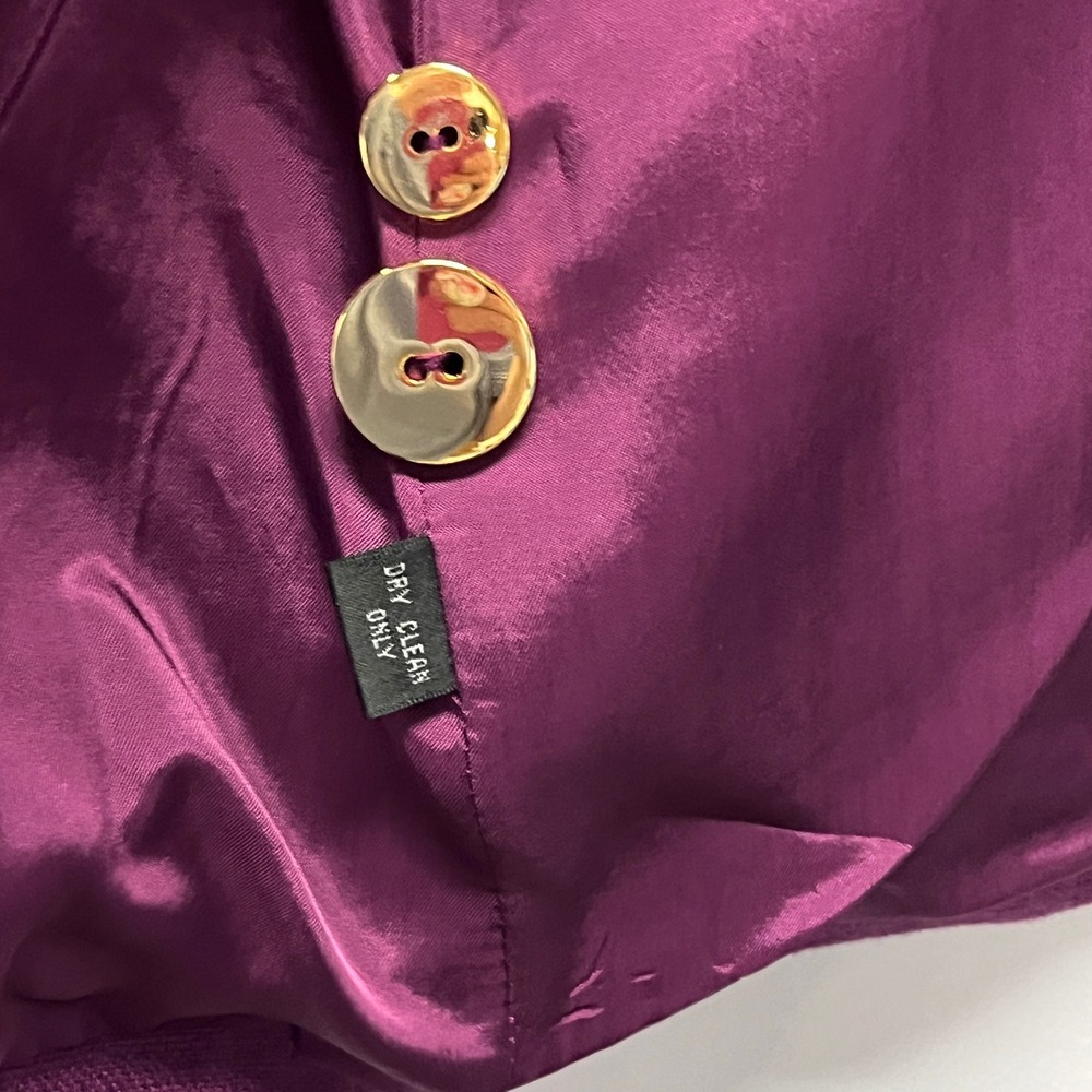 Ellen Tracy Magenta Purple Linen Blazer Jacket Women L Preppy Tailored Career - Picture 9 of 11